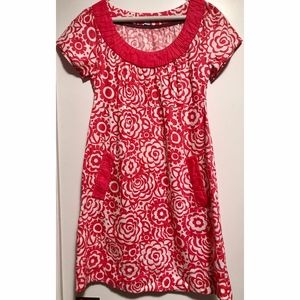 Boden Bright Pink Floral Summer Linen Dress